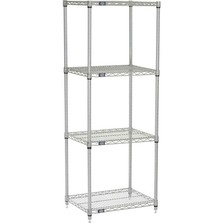 5 Tier Silver Epoxy Wire Shelving Starter Unit, 30W X 24D X 86H